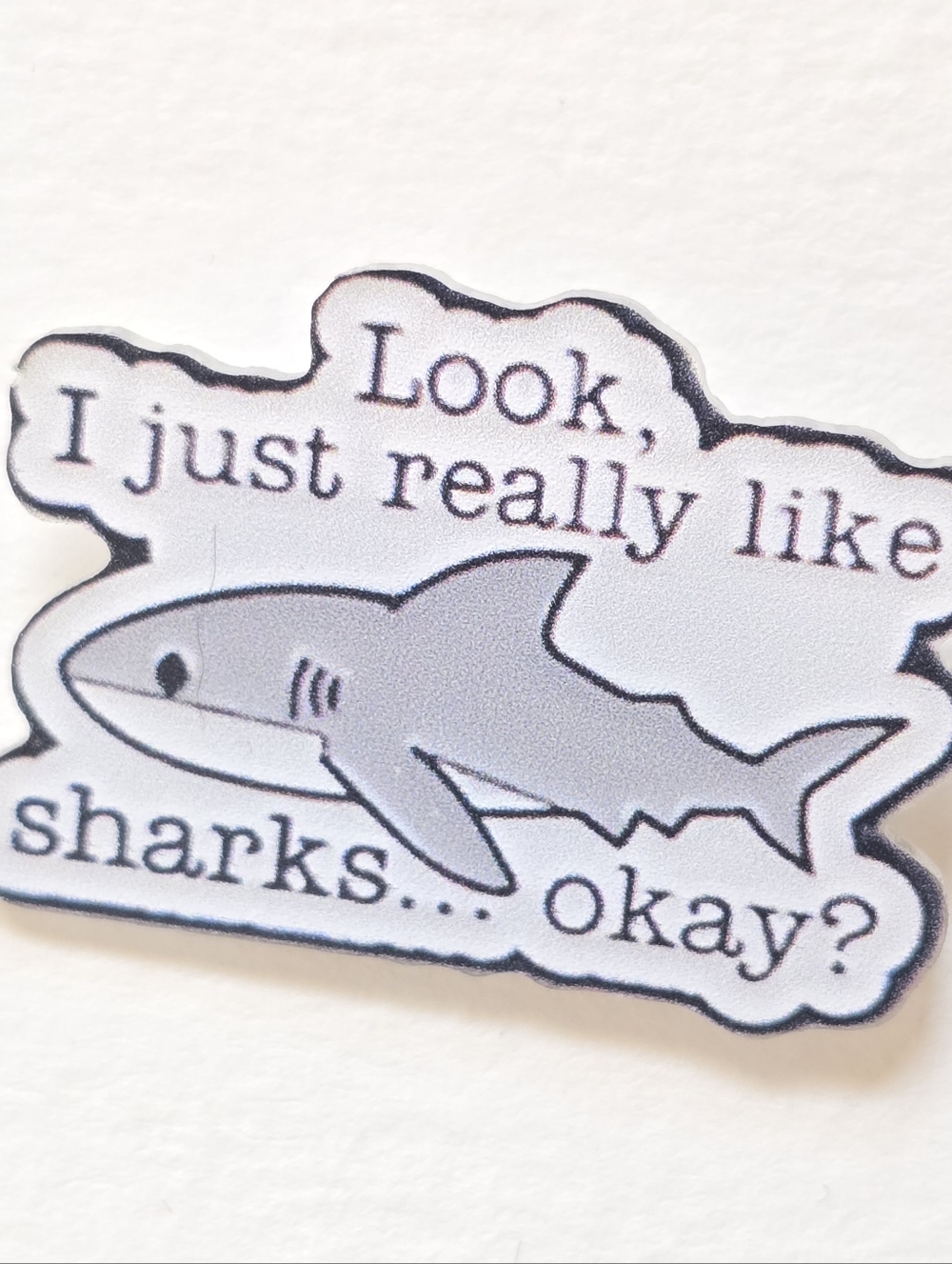 Gray Shark Brooch Pin